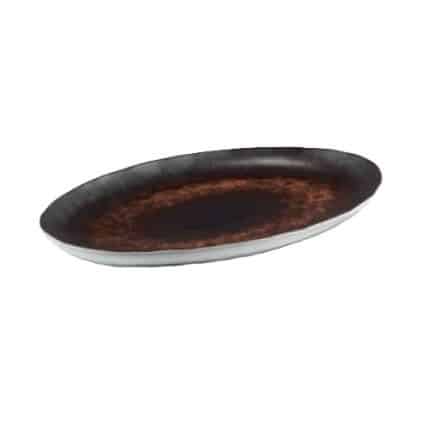 LE COQ PORCELAIN RUSTY OVAL NARROW TRAY 33X22CM - DISCONTINUED