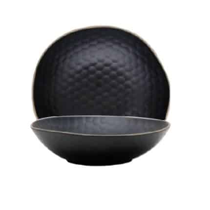 LE COQ STONEWARE KYPSELI DEEP PLATE 22X21X5.5CM BLACK MATTCM - DISCONTINUED