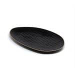LE COQ STONEWARE KYPSELI OVAL TRAY 33X19CM BLACK MATTCM - DISCONTINUED