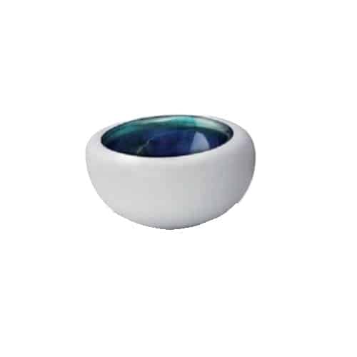 CRO-ILS-028BL279170.jpg LE COQ PORCELAIN ABYSSOS GOURMET BOWL 17X15.5X9CM WHITE BLUE - DISCONTINUED - Image 1