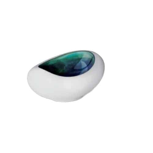 CRO-ILS-028BL280200.jpg LE COQ PORCELAIN ABYSSOS OVAL GOURMET BOWL 20X15X9CM WHITE BLUE - DISCONTINUED - Image 1