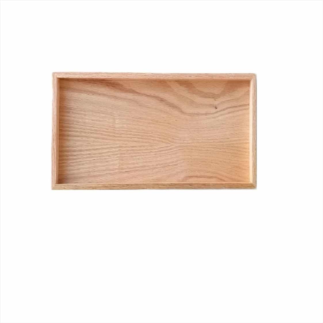 CRO-UNI-811.jpg WOOD SOLID OAK TRAY BOX 30X19X2CM UNIQUE - Image 1