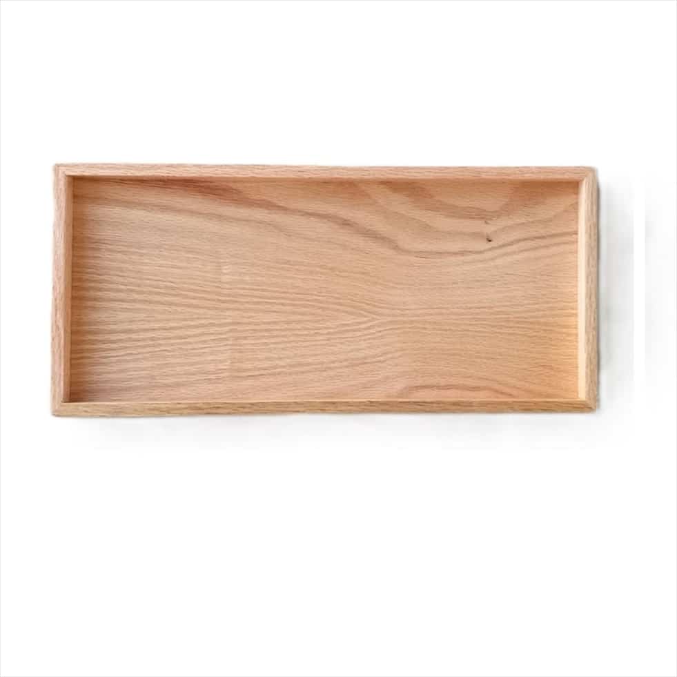 CRO-UNI-812.jpg WOOD SOLID OAK TRAY BOX 40X20X2CM UNIQUE - Image 1
