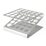 100CHEF ALUMINIUM STAND DISPLAY FOR 25 LABO TUBES DISPLAY 12X12CM SPAIN