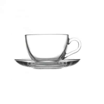 BASIC CUPUCCINO CUP 23.8CL 9X6.5CM SET WITH SAUCER 13.7CM ESPIEL - DISCONTINUED