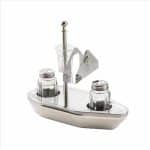 SALT AND PEPPER,NAPKIN,TOOTHPICK BOAT INOX SET METANO