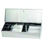 COFFEE OR SMALL CUTLERY BOX MEDIUM 2 CASES 28X15X9CM INOX METANO