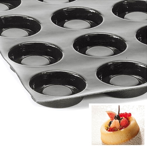 PBP-DEM-FP-01413.jpg SILICONE MOLD ROUND TARTLET 60X40CM 60PC 42X22MM FLEXIPAN FRANCE - Image 1