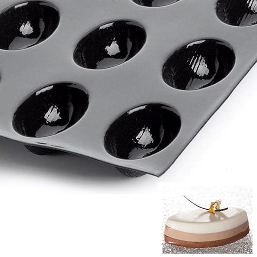 PBP-DEM-FP-02267.jpg SILICONE MOLD OVAL CAKE 60X40CM 30PC 42X22MM FLEXIPAN FRANCE - Image 1
