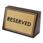 TABLE NUMBER WOOD ENGRAVE RESERVED GOLD SIGN 8.5X6CM