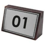 TABLE NUMBER WOOD ENGRAVE NUMBER SILVER SIGN 8.5X6CM