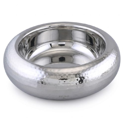 BUF-ESP-GET601.jpg BUFFET SERVING INSULATED BOWL DOUBLE WALL HAMMERED ST/STEEL 36X11.5CM ESPIEL - Image 1