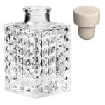 BAR BITTER DASH GLASS BOTTLE VINTAGE DIAMOND SQUARE 10CL SET WITH TAP 2567 UNIQUE