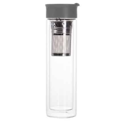BOTTLE DOUBLE WALL INFUSER WITH FILTER BOROSILICATE GLASS 35CL ILSA ITALY - BY ORDER