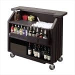 PORTABLE WOOD OAK BAR DRINK STATION BLACK UNIQUE