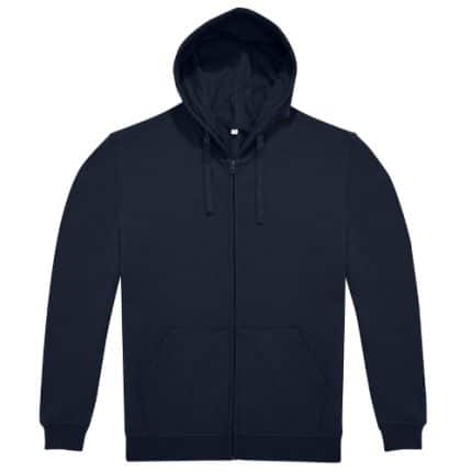 SWEATSHIRT HOODED WITH ZIP 2XLARGE NAVY BLUE UNIQUE
