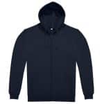 SWEATSHIRT HOODED WITH ZIP LARGE NAVY BLUE UNIQUE