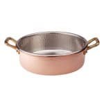 COPPER HAMMERED TIN CASSEROLE POT TWO HANDLES 18X10.5CM 2L ITALY - BY ORDER