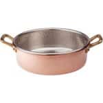 COPPER HAMMERED TIN CASSEROLE POT TWO HANDLES 23X11CM 4L ITALY - BY ORDER