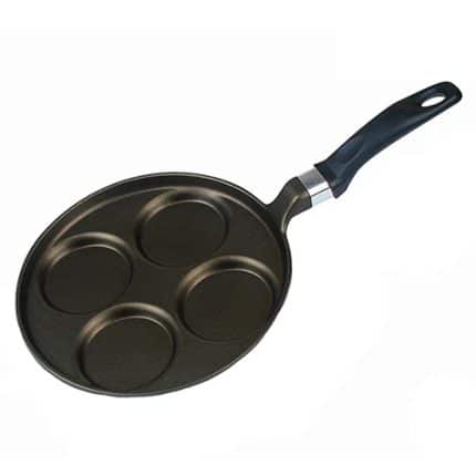 FRYPAN INDUCTION PANCAKE CAST ALUMINIUM 6MM 25CM WITH 4 CAVITIES 8CM RISOLI ITALY - BY ORDER