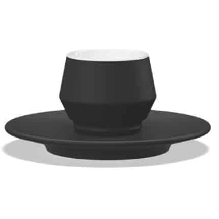 LUNIK PRESTIGE STACKABLE CUP ESPRESSO SAUCER 14.5CM MAT PORCELAIN BLACK TABLETOP - BY ORDER